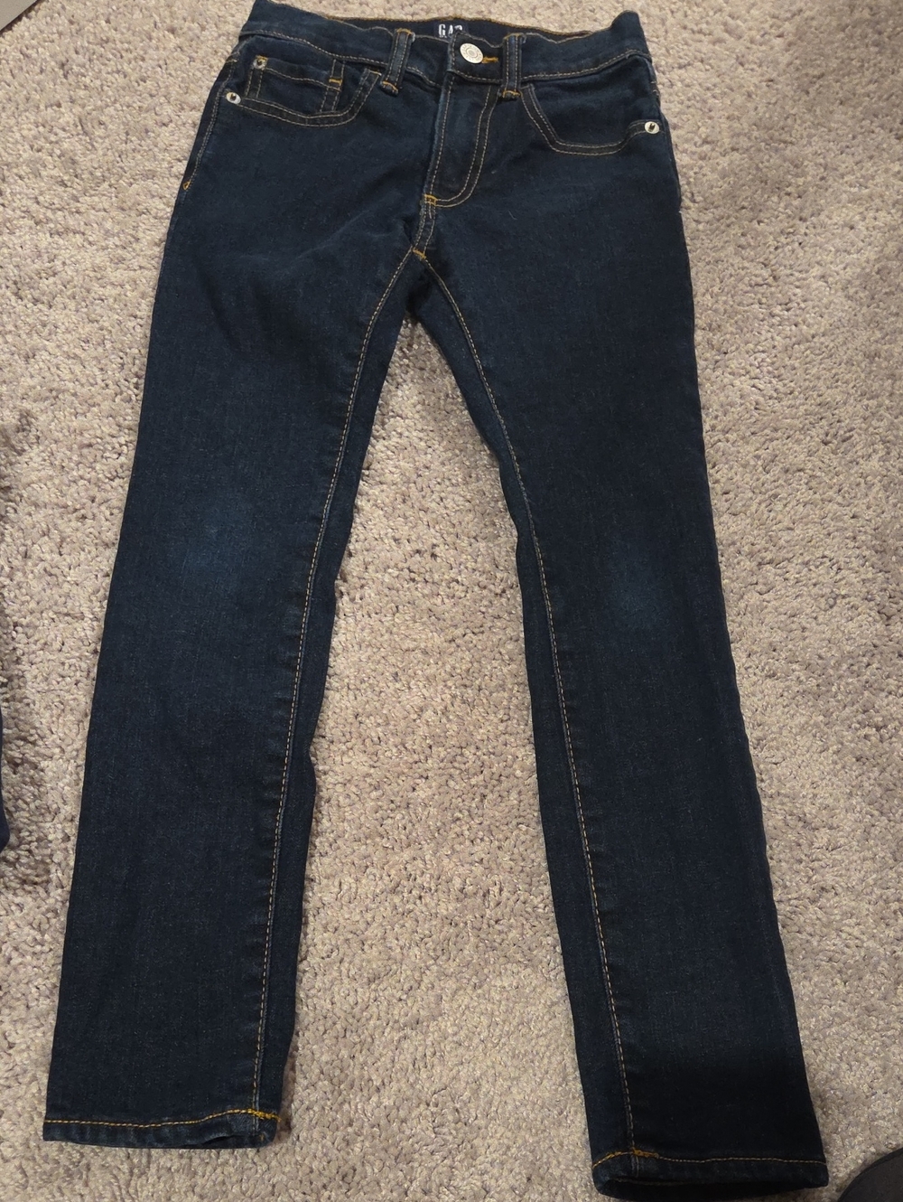 GAP Dark Indigo Stretch Skinny Jeans with Gold Stitching